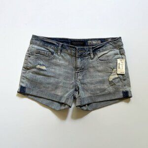 Denim Five pocket shorts, Ripped vintage washed finish shorts